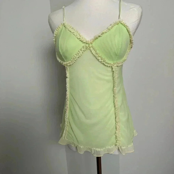 La vie en rose y2k  neon green slip chemise S - Picture 3 of 5